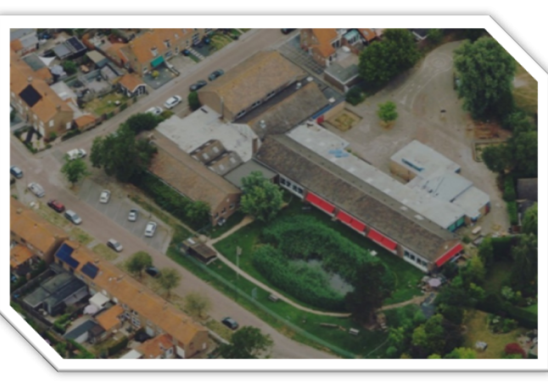 Luchtfoto locatie 'Oude school' Kortgene