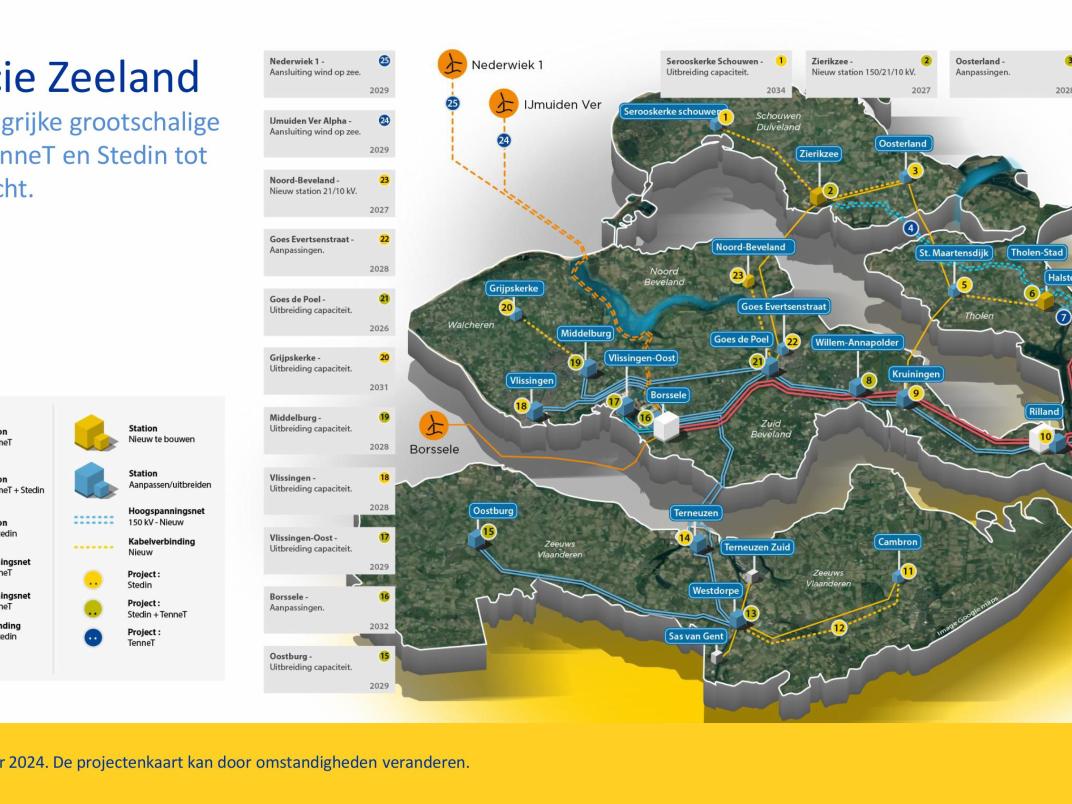 Regiokaart Zeeland Stedin en Tennet voorjaar 2024